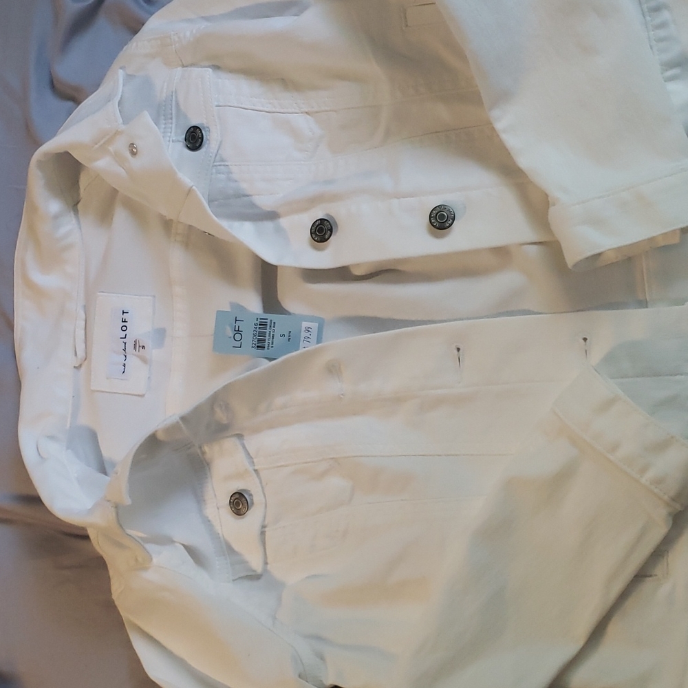 Loft Womens white denim jacket